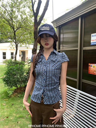retro plaid polo shirt