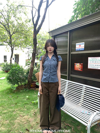 retro plaid polo shirt