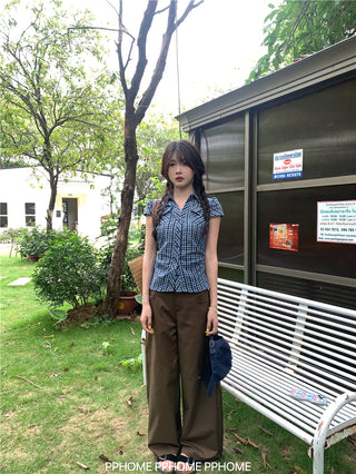 retro plaid polo shirt