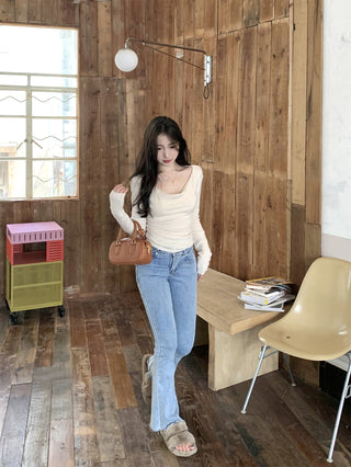 swing collar knit tee