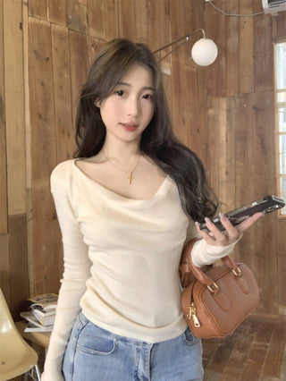 swing collar knit tee