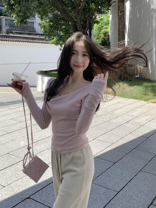 swing collar knit tee