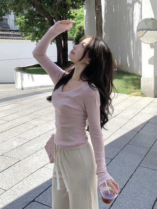 swing collar knit tee