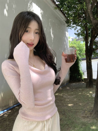 swing collar knit tee