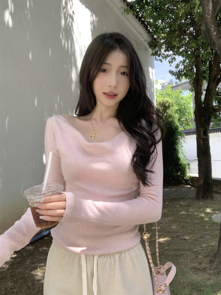 swing collar knit tee