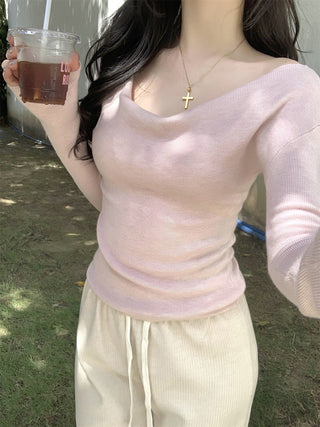 swing collar knit tee