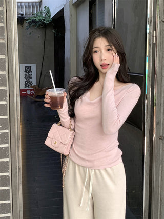 swing collar knit tee