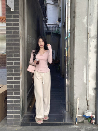 swing collar knit tee