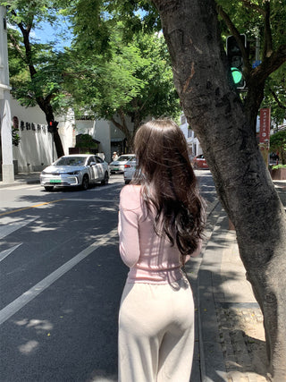 swing collar knit tee