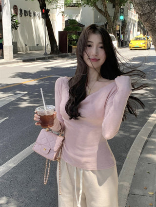 swing collar knit tee