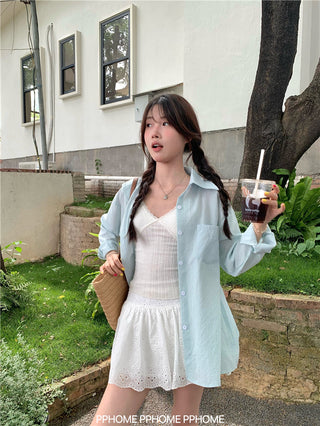 mint plaid sun shirt