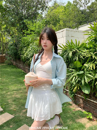 mint plaid sun shirt