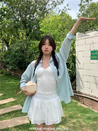 mint plaid sun shirt