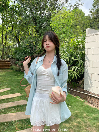 mint plaid sun shirt