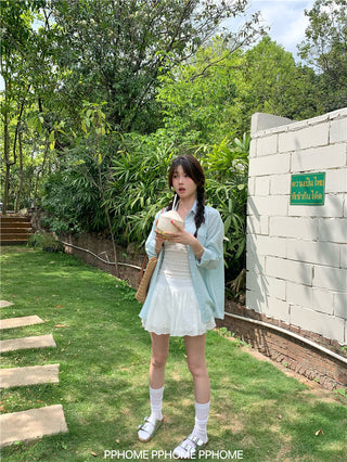 mint plaid sun shirt