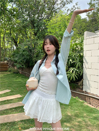 mint plaid sun shirt