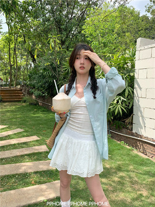mint plaid sun shirt