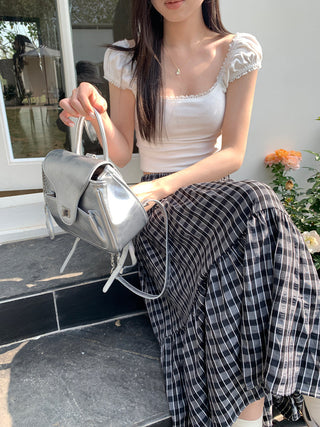 lace square floral top