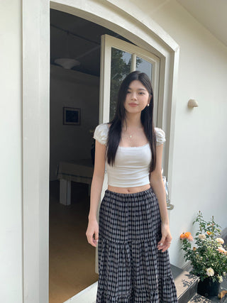 lace square floral top