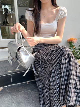 lace square floral top