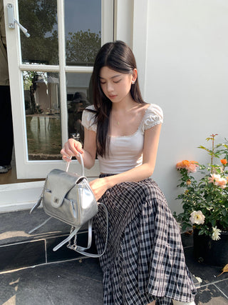 lace square floral top