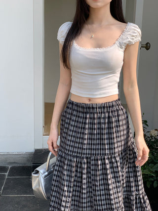 lace square floral top