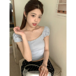 lace square floral top