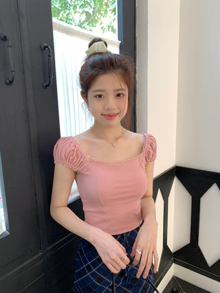 lace square floral top