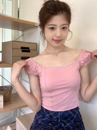 lace square floral top