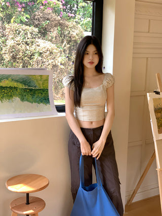 lace square floral top