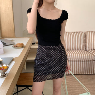 lace square floral top