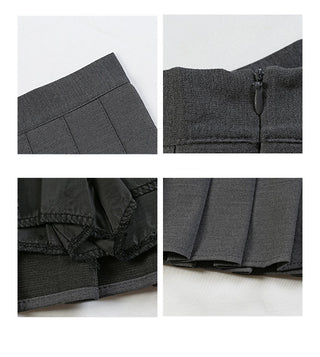 pleated commuter gray skirt