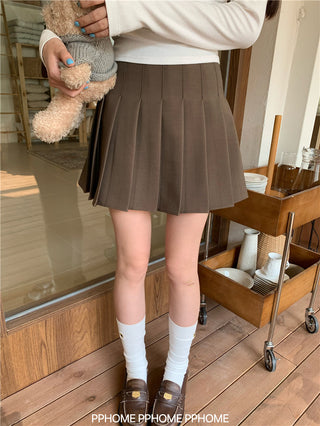 pleated commuter gray skirt