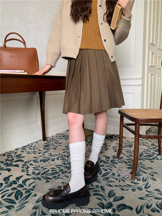 pleated miu wool skirt
