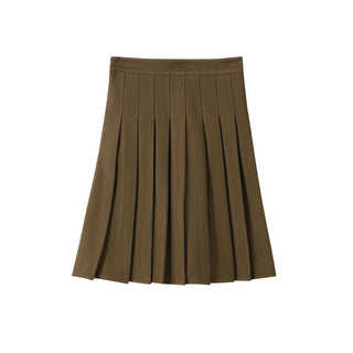 pleated miu wool skirt
