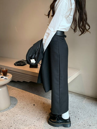 split belt suit skirt