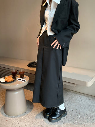 split belt suit skirt