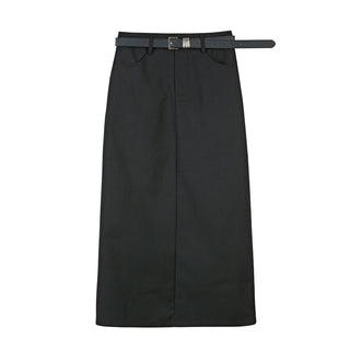 split belt suit skirt