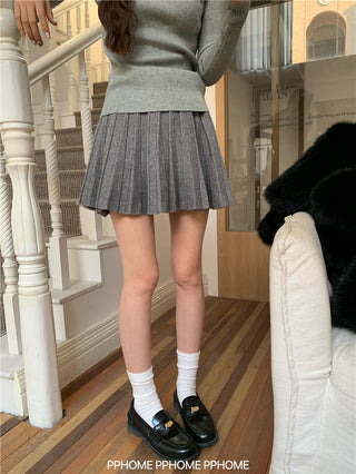 pleated knitted A-dress