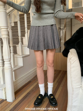 pleated knitted A-dress