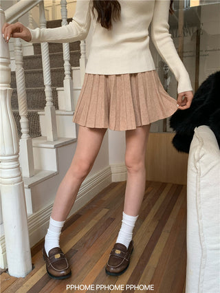 pleated knitted A-dress