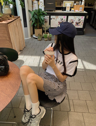 plaid printed 2pc set
