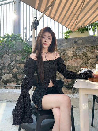 split polka dot shirt