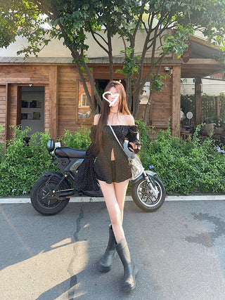 split polka dot shirt