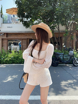 split polka dot shirt