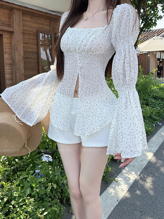 split polka dot shirt