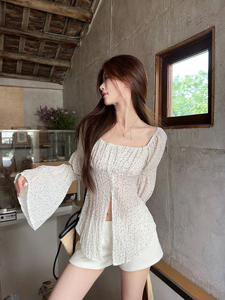 split polka dot shirt