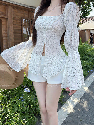 split polka dot shirt