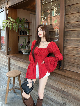 split polka dot shirt