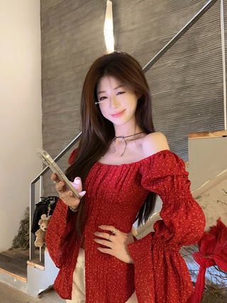 split polka dot shirt